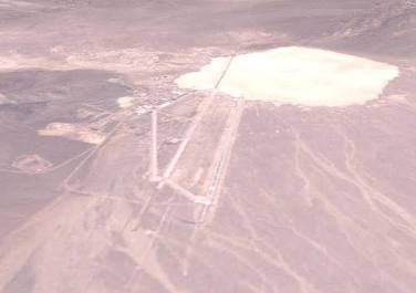 Imagen satelital del complejo y las pistas de Groom Lake en la actualidad.