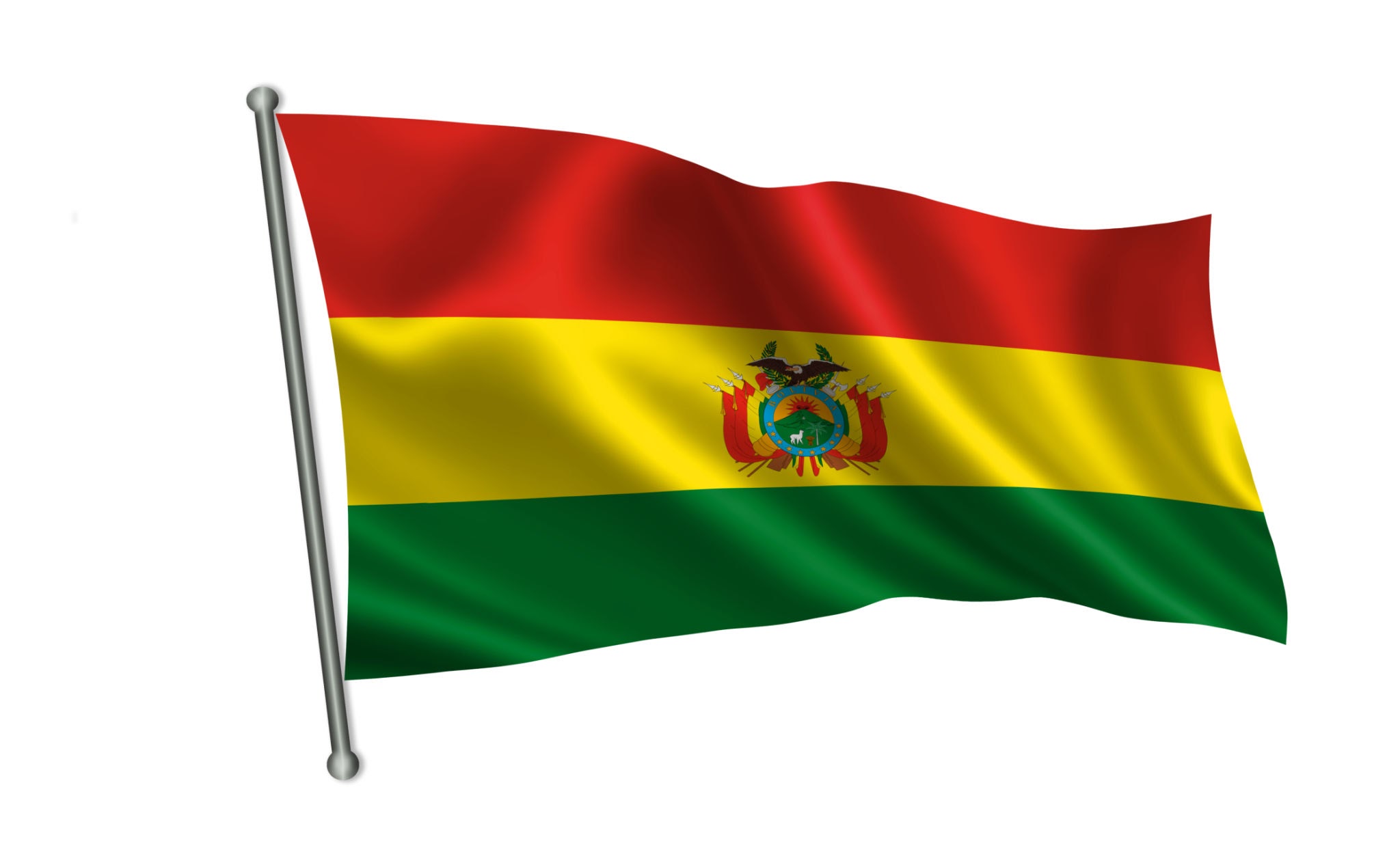 La Tricolor boliviana simboliza la sangre, la riqueza mineral y la naturaleza.