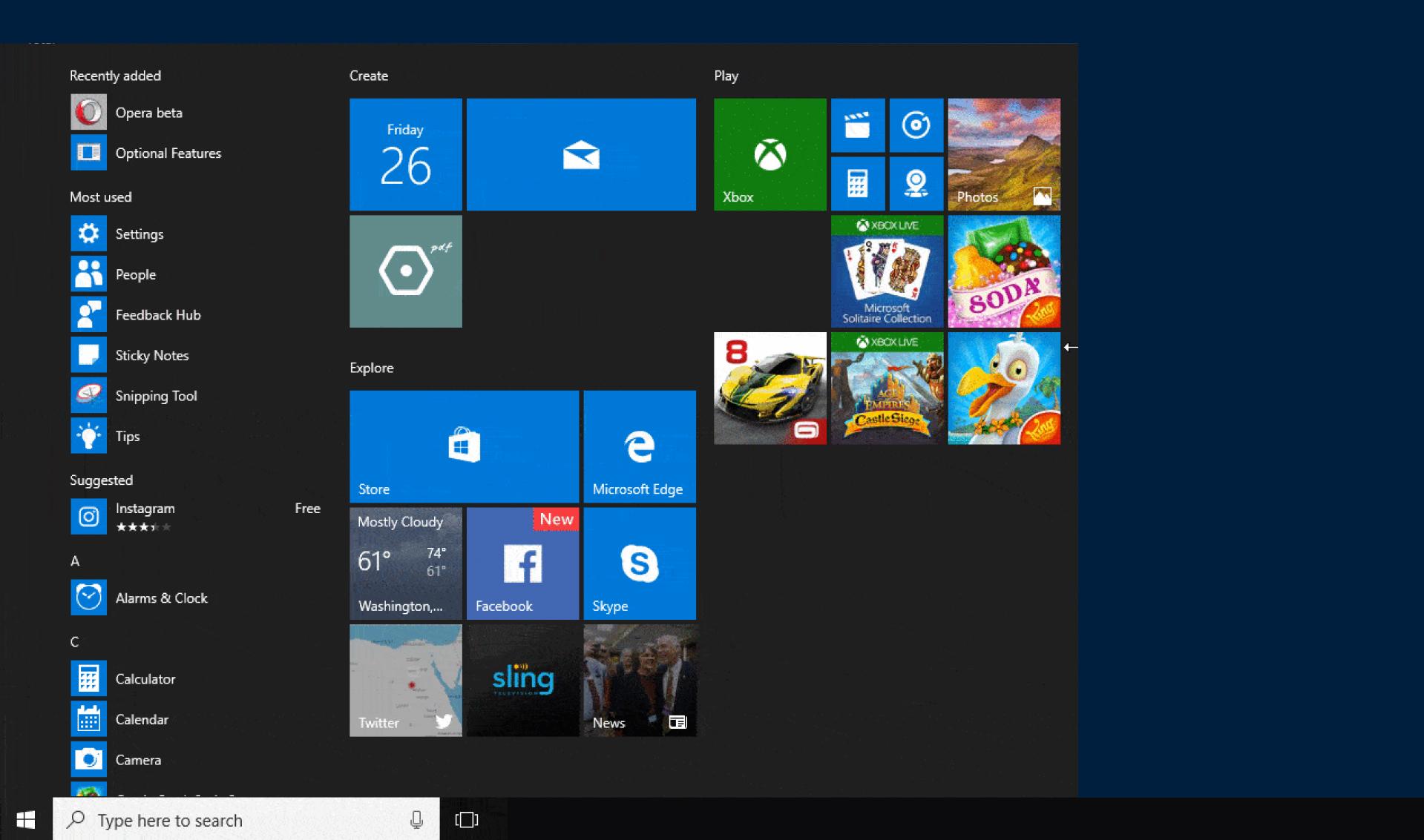 Escritorio de Windows 10