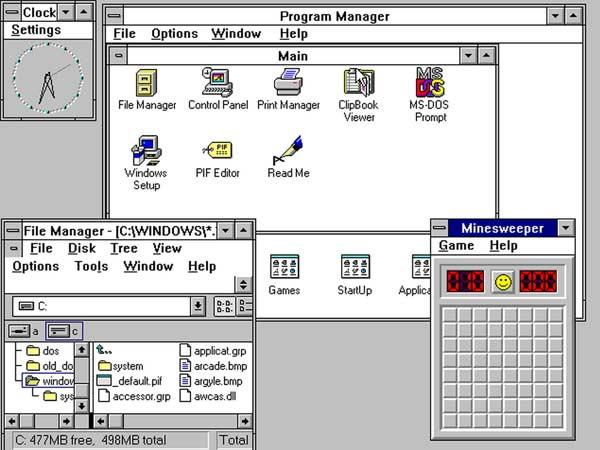 Escritorio de Windows 3.0