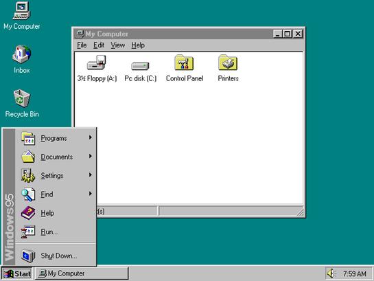 Escritorio de Windows 95