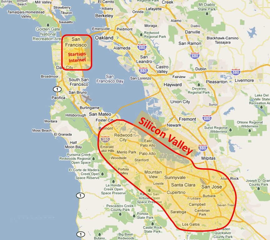 Ubicación de Silicon Valley